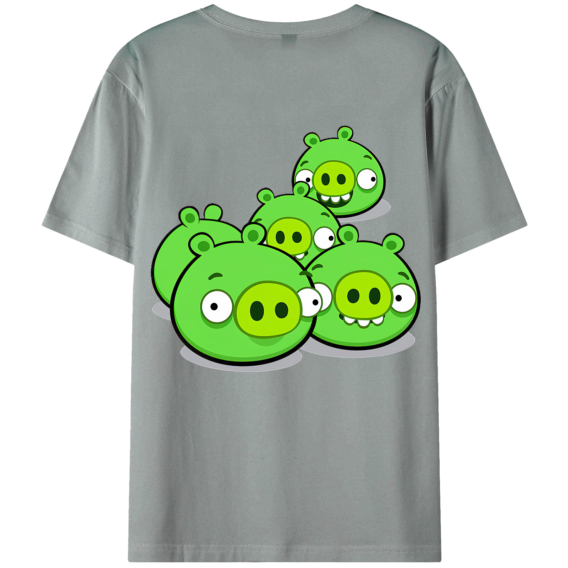 （画像用） Angry Birds アングリーバード 綿100％ メンズ半袖Tシャツ（バックプリント） 通気性